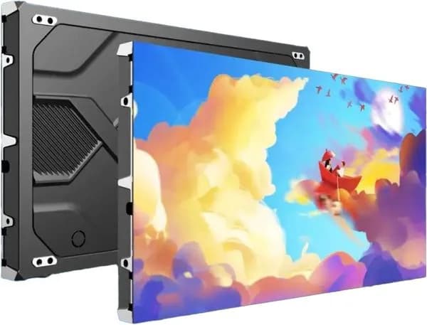 Panel LED de la serie LMini P de Lampro, visto en tres cuartos.